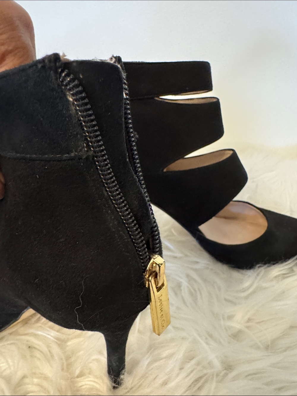 Louise et Cie Black Strappy Pointed-Toe Heels - Picture 5 of 7